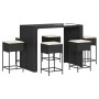 Juego de bar de jardín 7 piezas con cojines ratán PE negro de , Conjuntos de jardín - Ref: Foro24-3261510, Precio: 536,62 €, ...