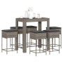 Juego de bar de jardín de 7 piezas con cojines ratán PE gris de , Conjuntos de jardín - Ref: Foro24-3261457, Precio: 415,62 €...