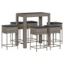 Juego de bar de jardín de 7 piezas con cojines ratán PE gris de , Conjuntos de jardín - Ref: Foro24-3261457, Precio: 415,62 €...