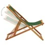 Silla de playa plegable madera de eucalipto y tela verde de vidaXL, Sillas de jardín - Ref: Foro24-310315, Precio: 65,18 €, D...