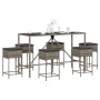 Juego de bar de jardín de 7 piezas con cojines ratán PE gris de , Conjuntos de jardín - Ref: Foro24-3261474, Precio: 404,31 €...