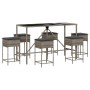 Juego de bar de jardín de 7 piezas con cojines ratán PE gris de , Conjuntos de jardín - Ref: Foro24-3261474, Precio: 404,31 €...