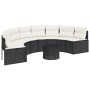 Sofá de jardín semicircular con mesa y cojines ratán PE negro de , Sofás de exterior - Ref: Foro24-3318517, Precio: 406,46 €,...