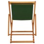 Silla de playa plegable madera de eucalipto y tela verde de vidaXL, Sillas de jardín - Ref: Foro24-310315, Precio: 59,77 €, D...