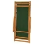 Silla de playa plegable madera de eucalipto y tela verde de vidaXL, Sillas de jardín - Ref: Foro24-310315, Precio: 65,18 €, D...