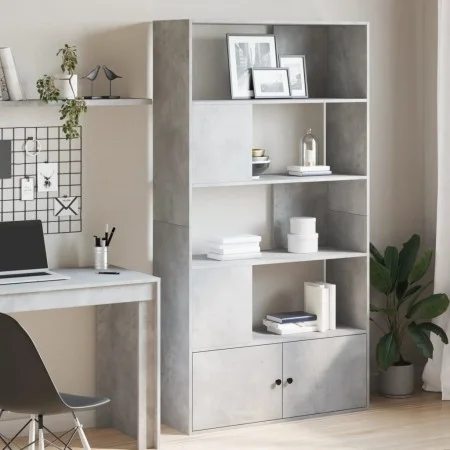 Estantería de madera de ingeniería gris hormigón 100x36x189 cm de , Librerías y estanterías - Ref: Foro24-3295327, Precio: 12...