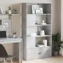 Estantería de madera de ingeniería gris hormigón 100x36x189 cm de , Librerías y estanterías - Ref: Foro24-3295327, Precio: 12...