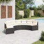 Sofá de jardín semicircular con cojines ratán sintético negro by , Outdoor sofas - Ref: Foro24-3318522, Price: 422,30 €, Disc...