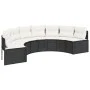 Sofá de jardín semicircular con cojines ratán sintético negro by , Outdoor sofas - Ref: Foro24-3318522, Price: 422,30 €, Disc...