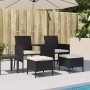 Sofá de jardín 2 plazas con mesa y taburetes ratán PE negro de , Sofás de exterior - Ref: Foro24-317626, Precio: 244,49 €, De...