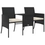 Sofá de jardín 2 plazas con mesa y taburetes ratán PE negro de , Sofás de exterior - Ref: Foro24-317626, Precio: 244,49 €, De...
