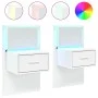 Mesitas de noche de pared con luces LED 2 unidades blanco by , Nightstands - Ref: Foro24-848158, Price: 131,33 €, Discount: %
