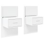 Mesitas de noche de pared con luces LED 2 unidades blanco de , Mesitas de noche - Ref: Foro24-848158, Precio: 135,79 €, Descu...