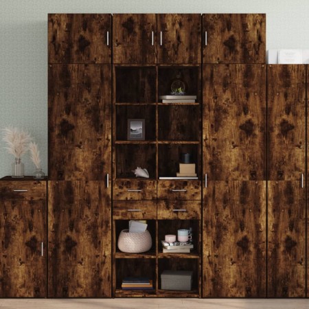 Aparador alto madera de ingeniería roble ahumado 70x42,5x185 cm de , Aparadores - Ref: Foro24-3281466, Precio: 162,50 €, Desc...
