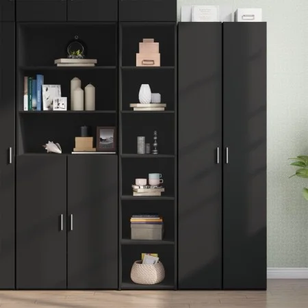 Aparador alto madera de ingeniería negro 40x41x185 cm de , Aparadores - Ref: Foro24-3281667, Precio: 88,44 €, Descuento: %