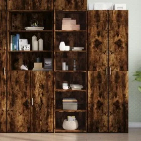 Aparador alto madera de ingeniería roble ahumado 50x41x185 cm de , Aparadores - Ref: Foro24-3281684, Precio: 97,28 €, Descuen...