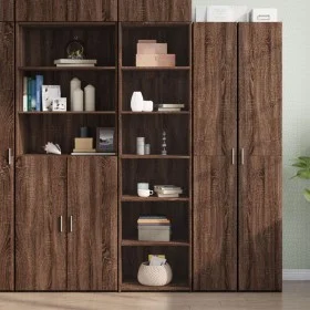 Aparador alto madera de ingeniería marrón roble 50x41x185 cm by , Sideboards - Ref: Foro24-3281686, Price: 101,33 €, Discount: %
