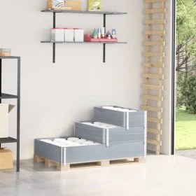 Arriate elevado de 3 niveles madera maciza pino gris 120x80 cm de , Maceteros y jardineras - Ref: Foro24-4010311, Precio: 90,...