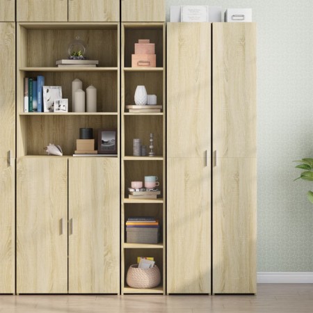 Aparador alto madera de ingeniería roble Sonoma 30x41x185 cm de , Aparadores - Ref: Foro24-846413, Precio: 79,16 €, Descuento: %