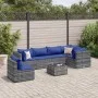 Set de muebles de jardín 7 pzas y cojines ratán sintético gris de , Conjuntos de jardín - Ref: Foro24-3308183, Precio: 467,23...