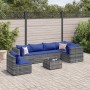 Set de muebles de jardín 7 pzas y cojines ratán sintético gris de , Conjuntos de jardín - Ref: Foro24-3308183, Precio: 472,90...