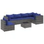 Set de muebles de jardín 7 pzas y cojines ratán sintético gris de , Conjuntos de jardín - Ref: Foro24-3308183, Precio: 467,23...
