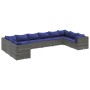 Set de muebles de jardín 10 pzas y cojines ratán sintético gris de , Conjuntos de jardín - Ref: Foro24-3308287, Precio: 713,5...