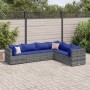 Set de muebles de jardín 6 pzas y cojines ratán sintético gris de , Conjuntos de jardín - Ref: Foro24-3308143, Precio: 393,30...