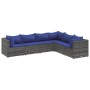 Set de muebles de jardín 6 pzas y cojines ratán sintético gris de , Conjuntos de jardín - Ref: Foro24-3308143, Precio: 393,30...