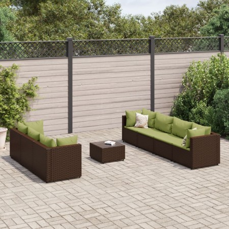 Set sofás de jardín 8 piezas y cojines ratán sintético marrón de , Conjuntos de jardín - Ref: Foro24-3308038, Precio: 599,06 ...