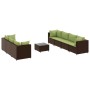Set sofás de jardín 8 piezas y cojines ratán sintético marrón de , Conjuntos de jardín - Ref: Foro24-3308038, Precio: 599,06 ...