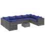 Set de muebles de jardín 10 pzas y cojines ratán sintético gris de , Conjuntos de jardín - Ref: Foro24-3308279, Precio: 652,9...