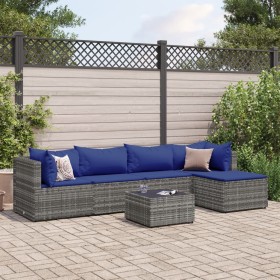 Set de muebles de jardín 6 pzas y cojines ratán sintético gris de , Conjuntos de jardín - Ref: Foro24-3308071, Precio: 388,82...