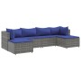 Set de muebles de jardín 6 pzas y cojines ratán sintético gris de , Conjuntos de jardín - Ref: Foro24-3308247, Precio: 384,50...