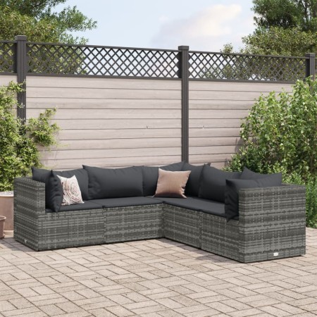 Set de muebles de jardín 5 pzas y cojines ratán sintético gris de , Conjuntos de jardín - Ref: Foro24-3308122, Precio: 369,81...