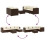 Set muebles de jardín 6 piezas y cojines ratán sintético marrón de , Conjuntos de jardín - Ref: Foro24-3308129, Precio: 485,5...