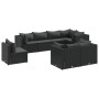 Set de muebles de jardín 8 pzas y cojines ratán sintético negro de , Conjuntos de jardín - Ref: Foro24-3308195, Precio: 712,0...