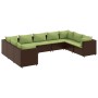 Set muebles de jardín 9 piezas y cojines ratán sintético marrón de , Conjuntos de jardín - Ref: Foro24-3308270, Precio: 706,3...