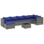 Set de muebles de jardín 8 pzas y cojines ratán sintético gris de , Conjuntos de jardín - Ref: Foro24-3308239, Precio: 514,43...