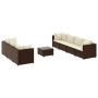 Set sofás de jardín 8 piezas y cojines ratán sintético marrón de , Conjuntos de jardín - Ref: Foro24-3308033, Precio: 557,60 ...