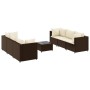 Set muebles de jardín 7 piezas y cojines ratán sintético marrón de , Conjuntos de jardín - Ref: Foro24-3308025, Precio: 478,1...