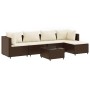 Set muebles de jardín 6 piezas y cojines ratán sintético marrón de , Conjuntos de jardín - Ref: Foro24-3308065, Precio: 359,9...