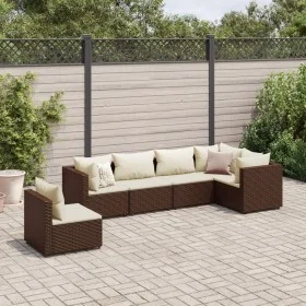 Set muebles de jardín 6 piezas y cojines ratán sintético marrón by , Garden sets - Ref: Foro24-3308169, Price: 468,73 €, Disc...