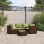 Set muebles de jardín 5 piezas y cojines ratán sintético marrón de , Conjuntos de jardín - Ref: Foro24-3308086, Precio: 373,2...