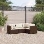 Set muebles de jardín 4 piezas y cojines ratán sintético marrón de , Conjuntos de jardín - Ref: Foro24-3308073, Precio: 319,2...