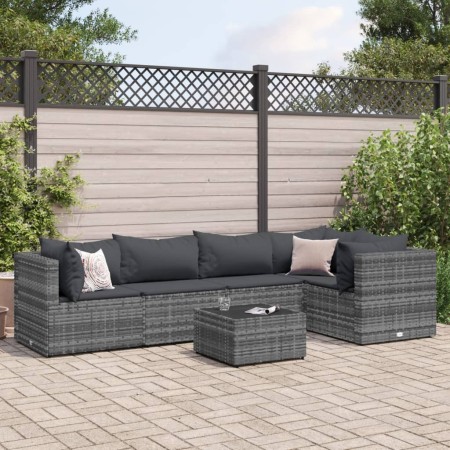 Set de muebles de jardín 5 pzas y cojines ratán sintético gris de , Conjuntos de jardín - Ref: Foro24-3308090, Precio: 369,81...