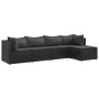 Set de muebles de jardín 5 pzas y cojines ratán sintético negro de , Conjuntos de jardín - Ref: Foro24-3308059, Precio: 377,1...