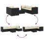 Set muebles de jardín 6 piezas y cojines ratán sintético negro de , Conjuntos de jardín - Ref: Foro24-3308160, Precio: 454,09...