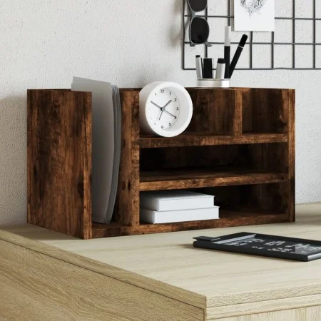 Organizador escritorio madera roble ahumado 44,5x24x25 cm by , Classification and organization - Ref: Foro24-848042, Price: 3...