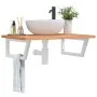 Estante de lavabo de pared de acero y madera maciza de haya de , Tocadores de baño - Ref: Foro24-3302450, Precio: 92,24 €, De...
